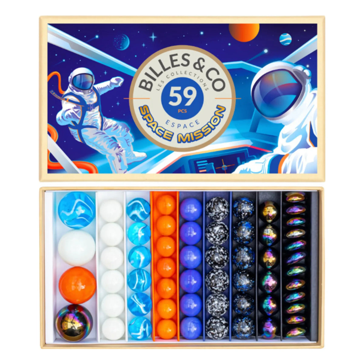Billes & Co - 59 कंचों का बॉक्स - अंतरिक्ष मिशन