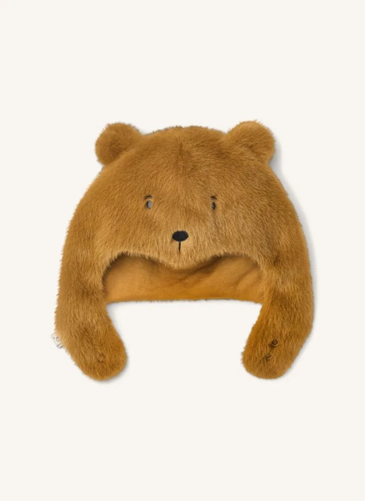 Liewood - Chapka Fur Lillie Bear Geri Dönüştürülmüş Elyaf | Karamel
