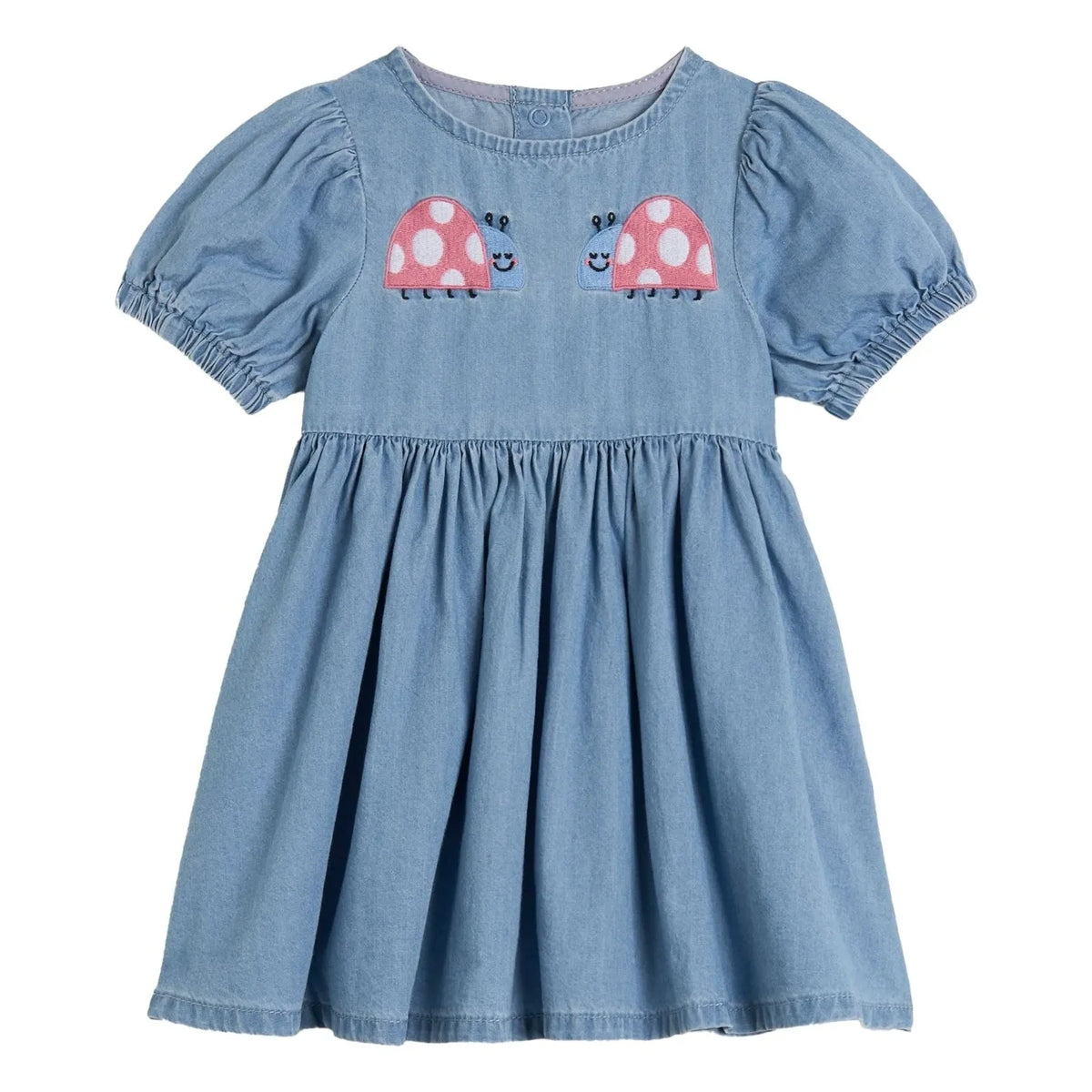 Stella McCartney Kids - डेनिम ड्रेस लेडीबर्ड्स ऑर्गेनिक कॉटन | नीला