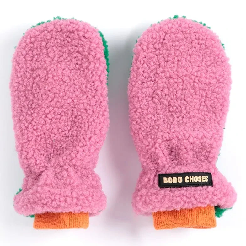 Bobo Choses - Geri Dönüştürülmüş Lifli Şerpa Eldivenler | Pembe