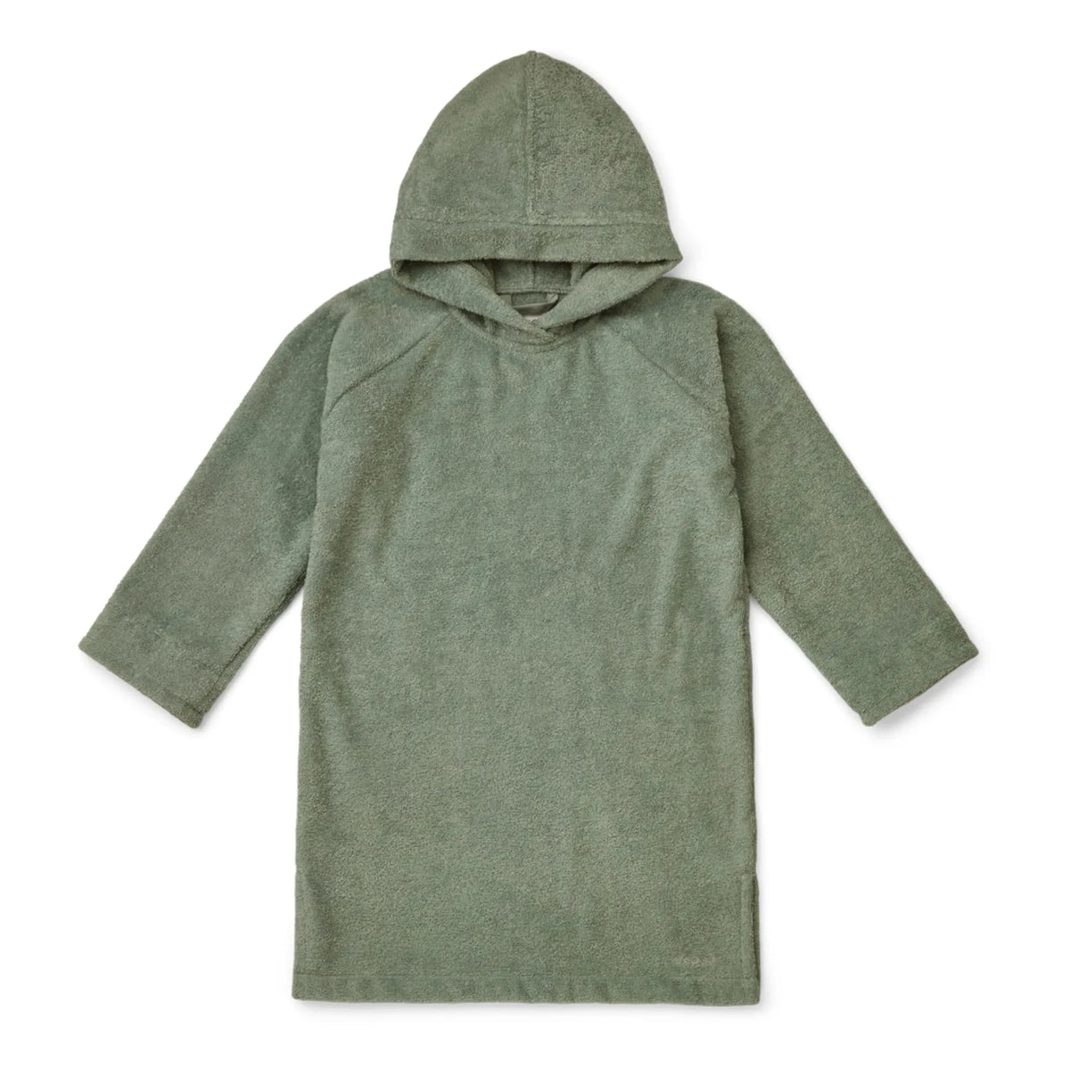 Liewood - Emilia ऑर्गेनिक कॉटन टॉवल लॉन्ग पोंचो | हरा