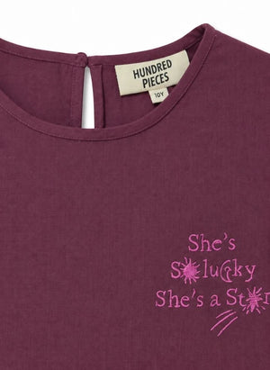 Hundred Pieces - Esperas Etoiles Elbise | Mor