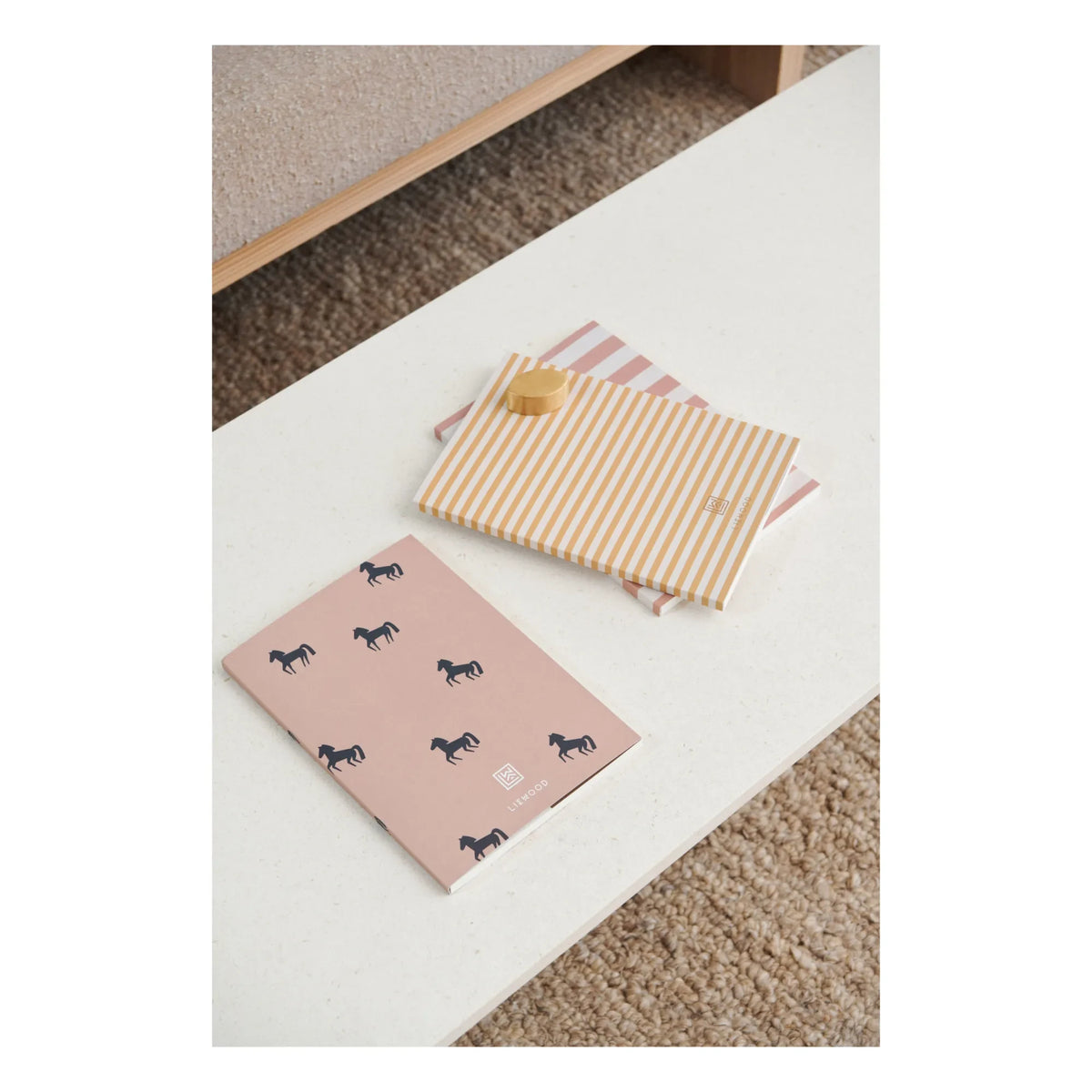 Liewood - A4 Jae defter | Çizgili Tuscany rose/Sandy