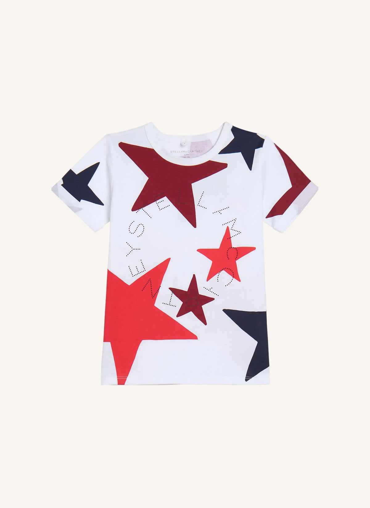 Stella McCartney Kids - Stella Etoiles ऑर्गेनिक कॉटन टी-शर्ट | सफ़ेद
