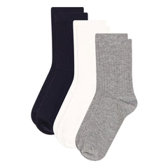 Petit Bateau - 3 जोड़ी मोज़ों का सेट | ग्रे
