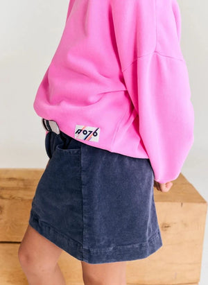 AO76 - Violetta geri dönüştürülmüş pamuklu sweatshirt | Floresan pembe