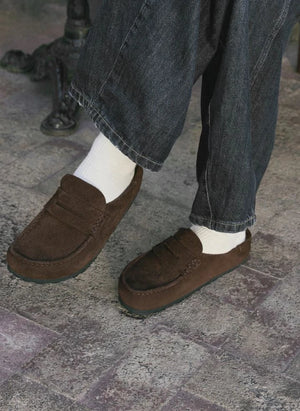 BIRKENSTOCK - नेपल्स रैप्ड साबर लोफर | हल्का भूरा