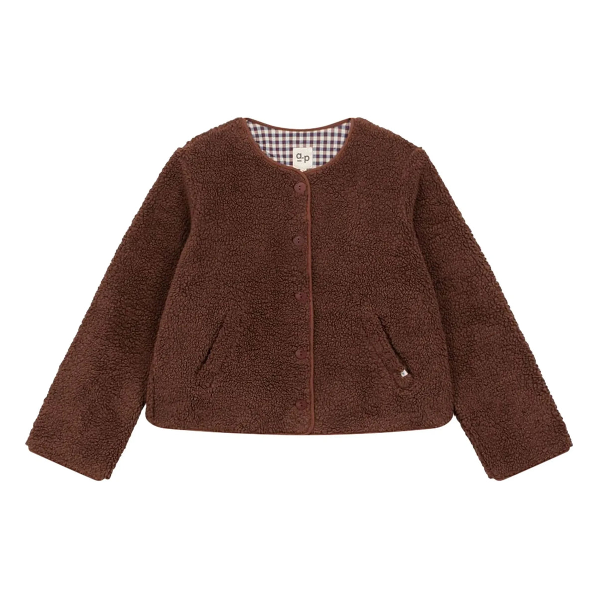 a.p - गर्डी शेरपा ऑर्गेनिक कॉटन जैकेट | भूरा