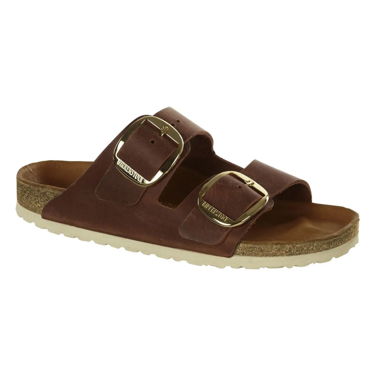 BIRKENSTOCK - एरिज़ोना बिग बकल लेदर सैंडल - महिला संग्रह | कॉन्यैक