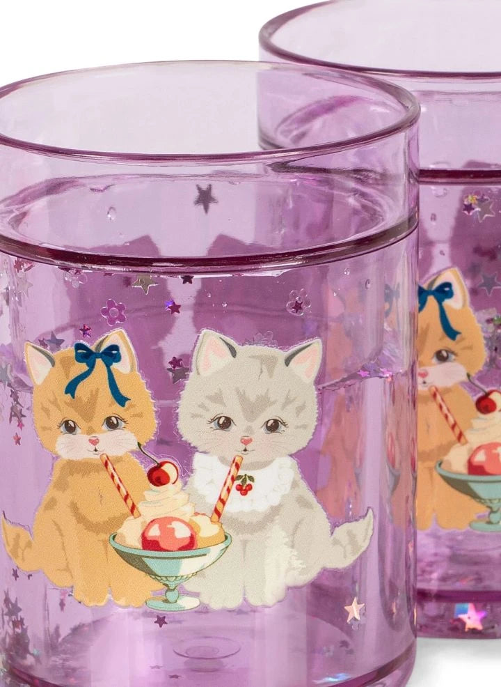 Konges Sløjd - Kitty Glitter ग्लास - 2 का सेट | बैंगनी