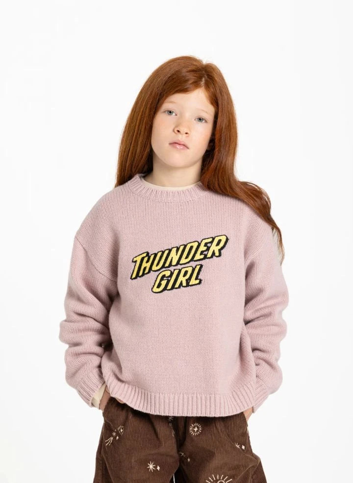 Hundred Pieces - Lacy Thunder Girl Merinos Yün Kazak | Açık Pembe