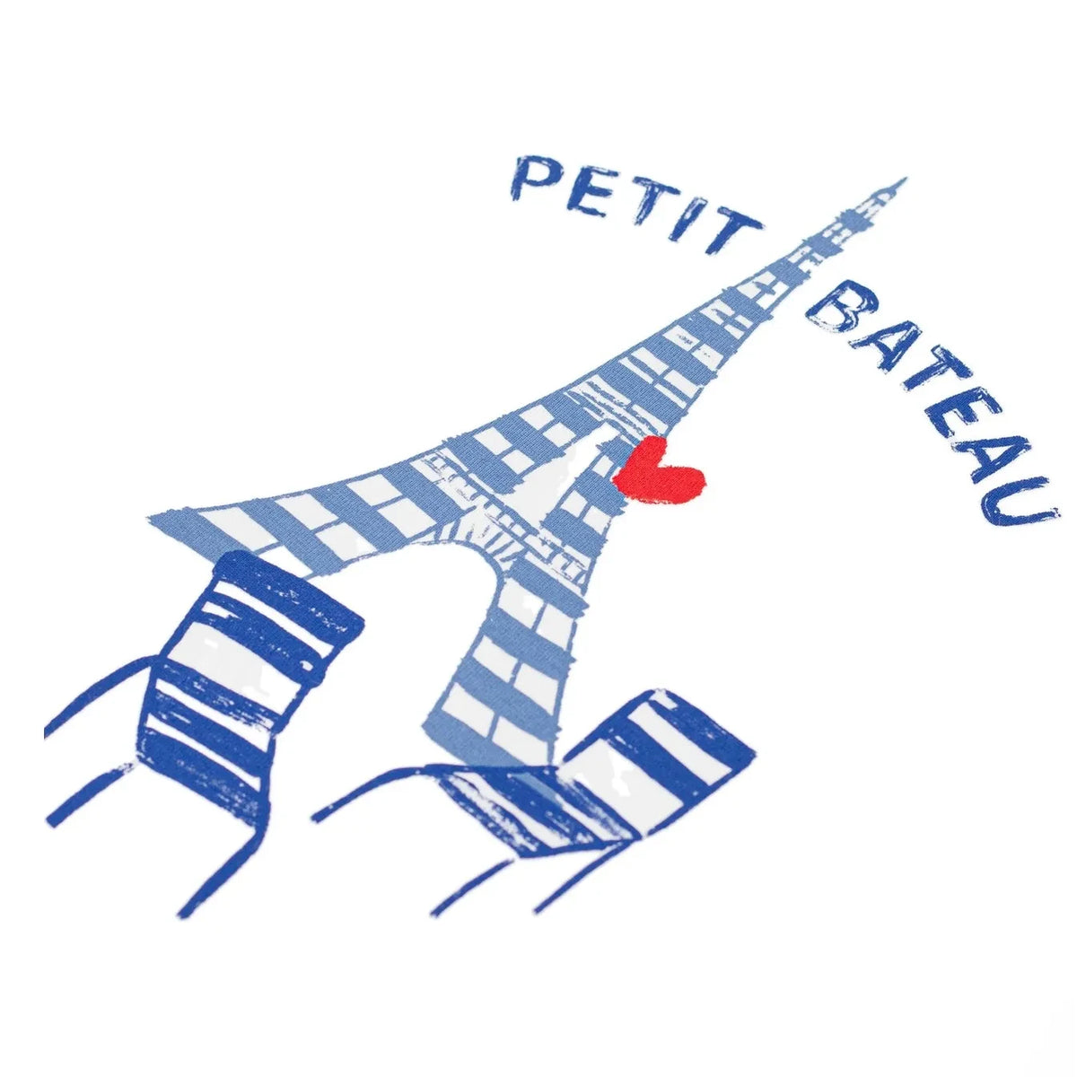 Petit Bateau - एफिल टॉवर टी-शर्ट ऑर्गेनिक कॉटन | सफ़ेद