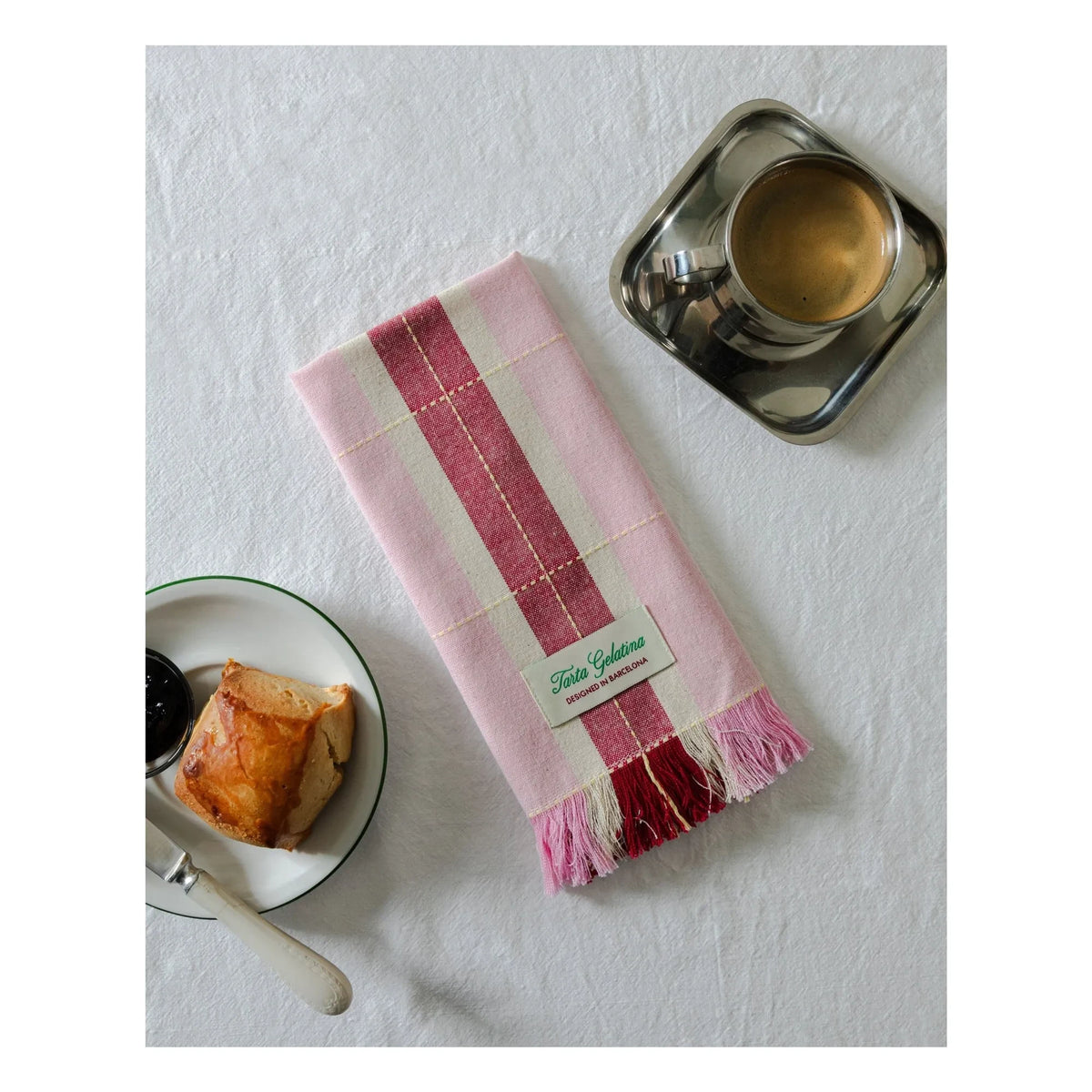 Tarta Gelatina - Organik pamuklu peçeteler - 2'li set | Pembe