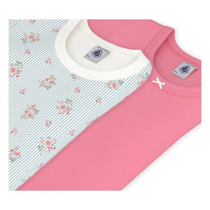 Petit Bateau - 2'li Paket Çiçek Desenli Tişörtler | Pembe