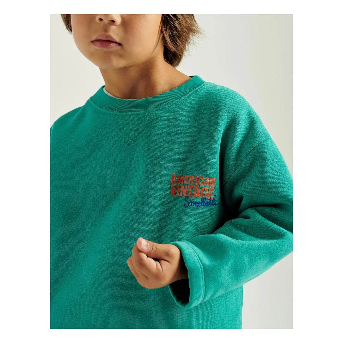 American Vintage - American Vintage X Smallable işbirliği - Izubird स्वेटशर्ट | फ़िरोज़ी