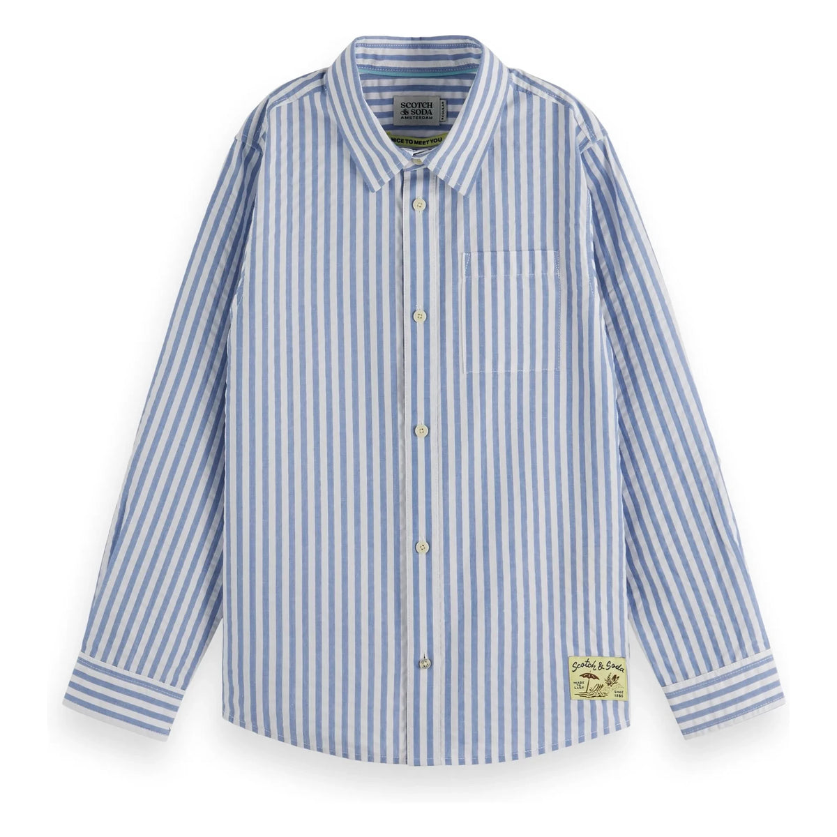 Scotch & Soda - Kabartmalı Çizgili Gömlek | Mavi
