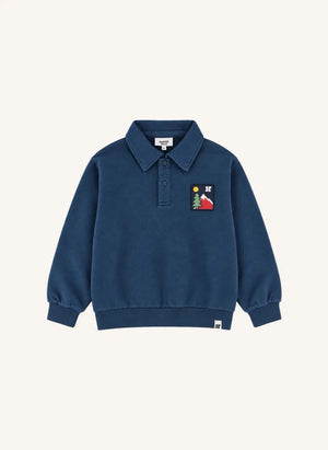 Hundred Pieces - Phoenix Mountain Organik Pamuk Sweatshirt | Gri mavi
