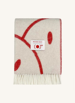 Maison Deux - Yün Battaniye - Maison Deux x Smiley | Ecru