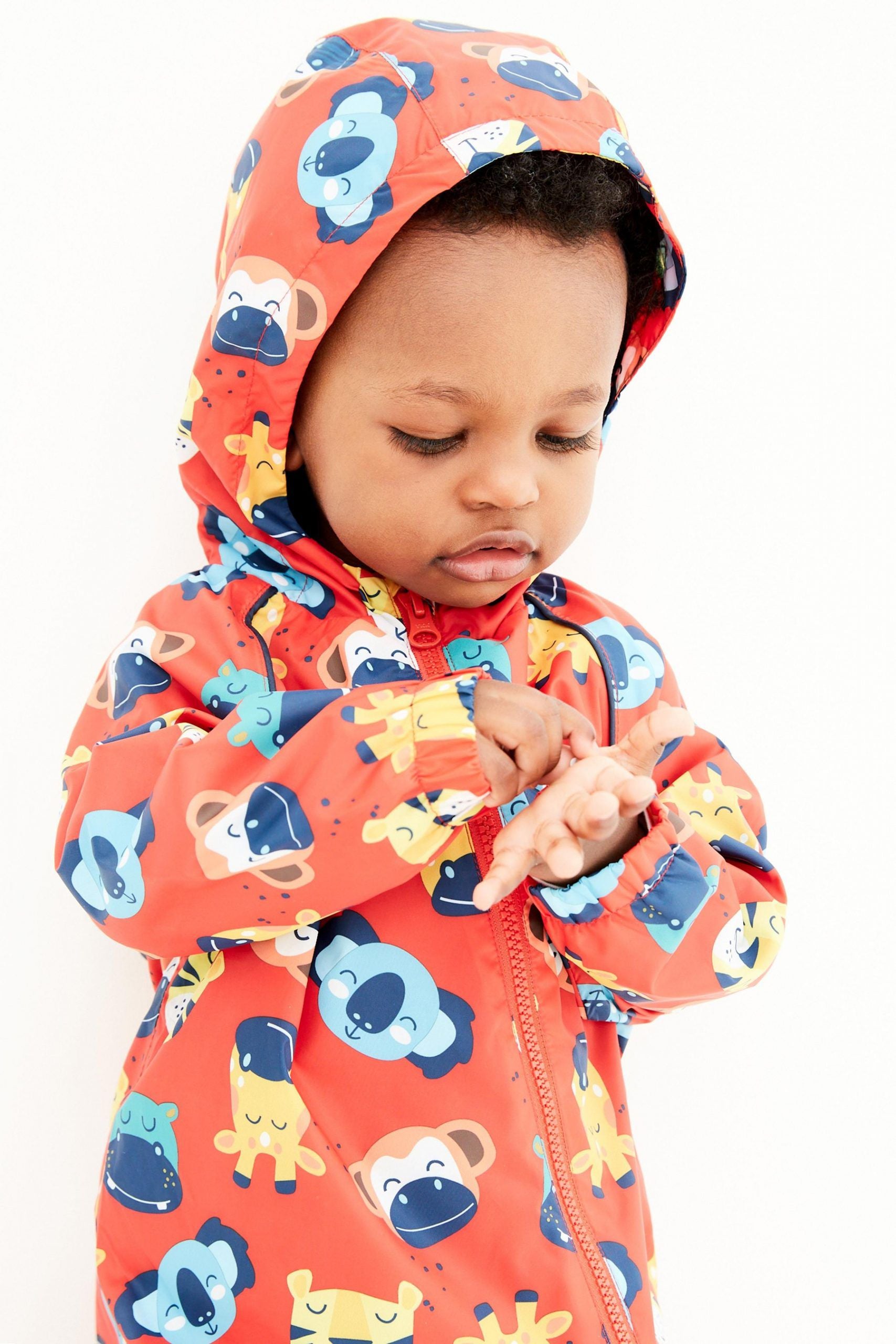 Next - Polar Astarlı Hayvanlar Desenli Çocuk Yağmurluğu - 1.5-2 Yaş-Dinossi