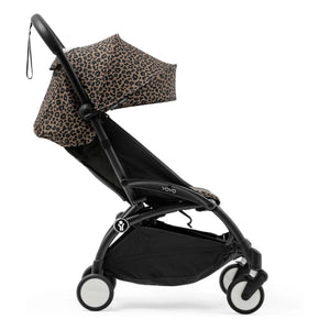 Stokke® - YOYO³ 6+ बेबी स्ट्रॉलर ब्लैक फ्रेम | लेपर्ड