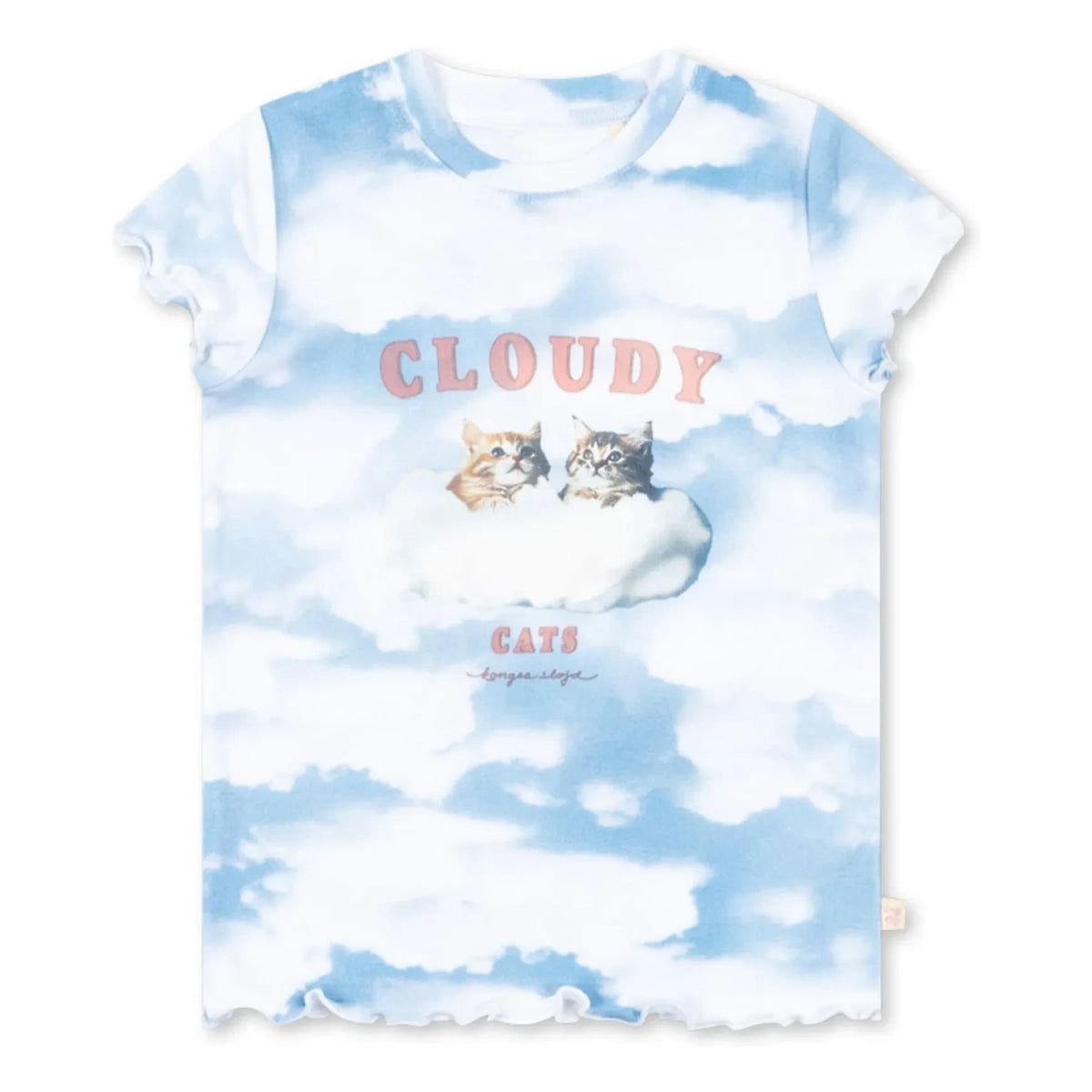 Konges Sløjd - Elli Cloudy ऑर्गेनिक कॉटन टी-शर्ट | हल्का नीला