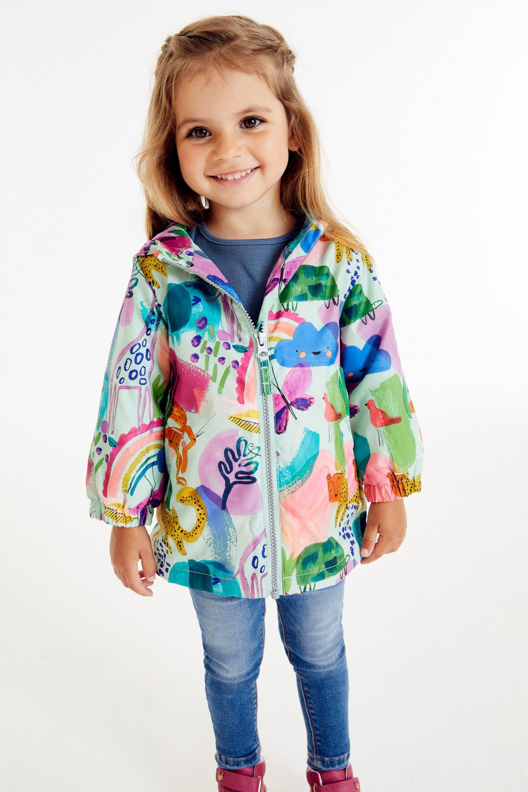 Next - Neşeli Sürdürülebilir Kız Çocuk Kışlık Ceket ve Yağmurluğu - 2-3 Yaş-Dinossi