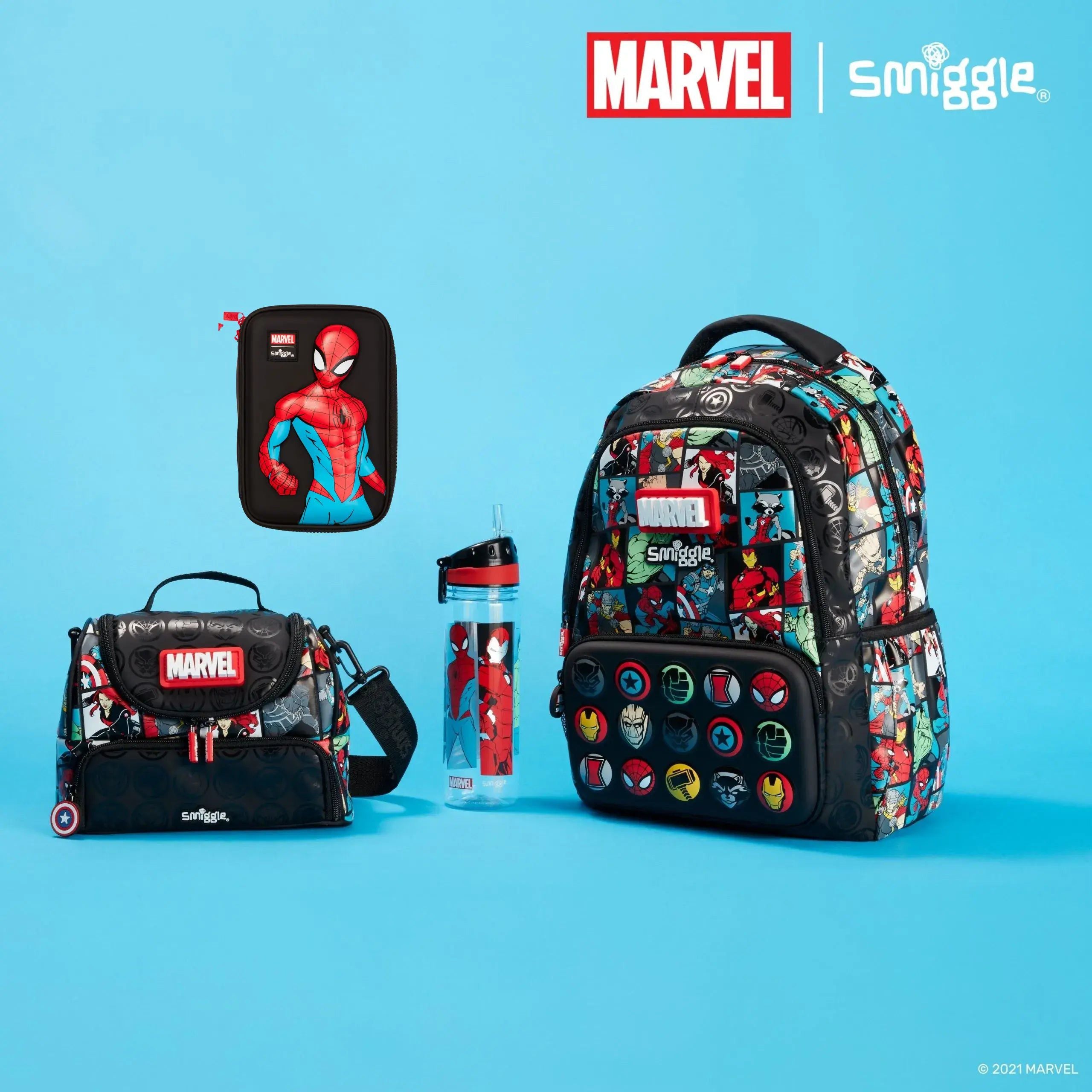 Smiggle - Marvel 4'lü Okul Çanta Seti-Dinossi