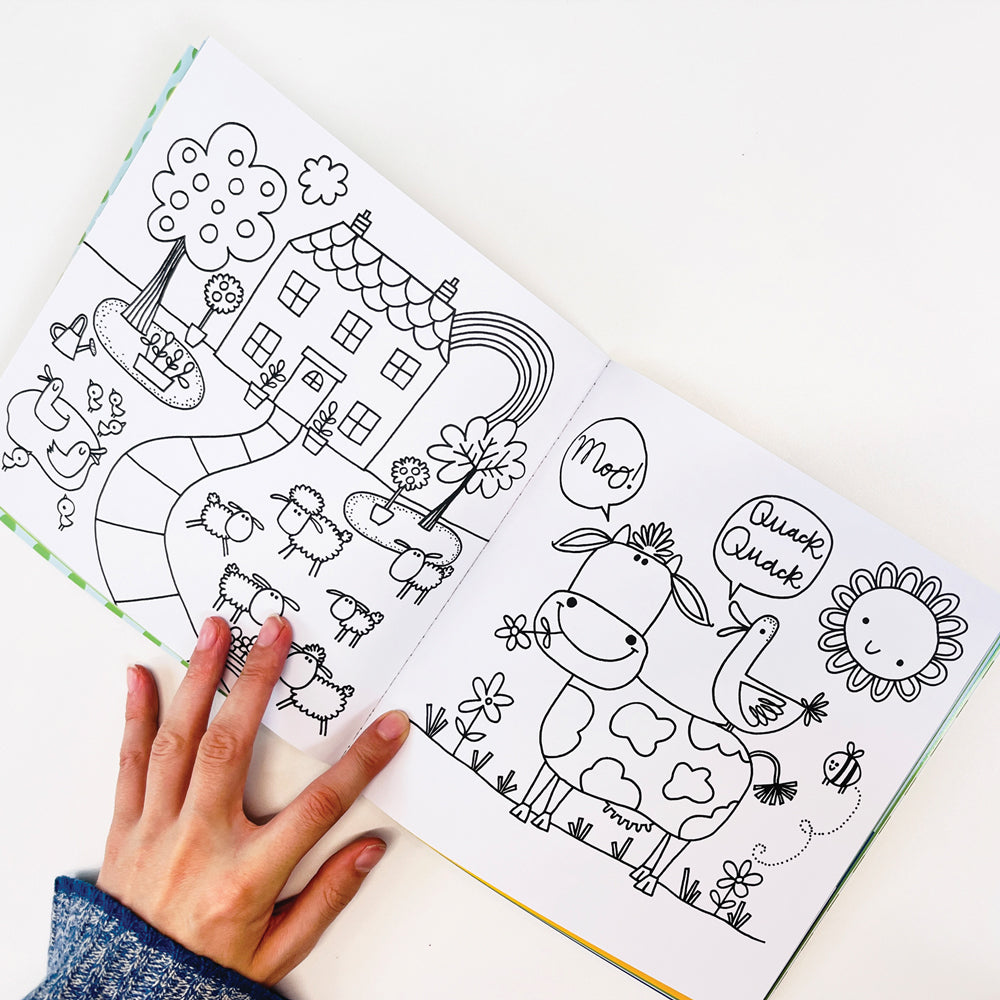 Rachel Ellen - फार्म पर स्टिकर सीन पेंटिंग और गतिविधि पुस्तक