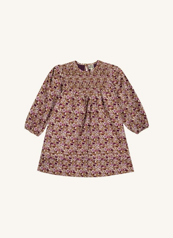 Bonton - Perle Fleurie रफ़ल्ड ड्रेस | कारमेल