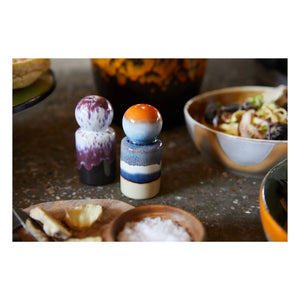 HKliving - पत्थर और मिट्टी का नमक और काली मिर्च सेट