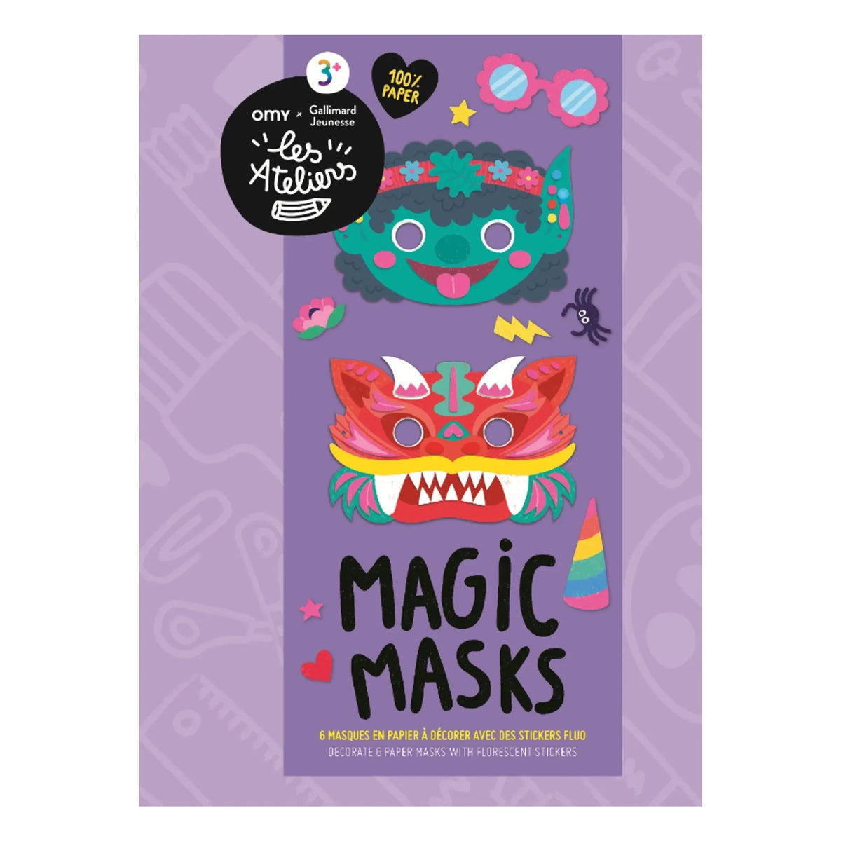 Omy x Gallimard Jeunesse - 6'lı Magic Mask सजावटी मास्क सेट