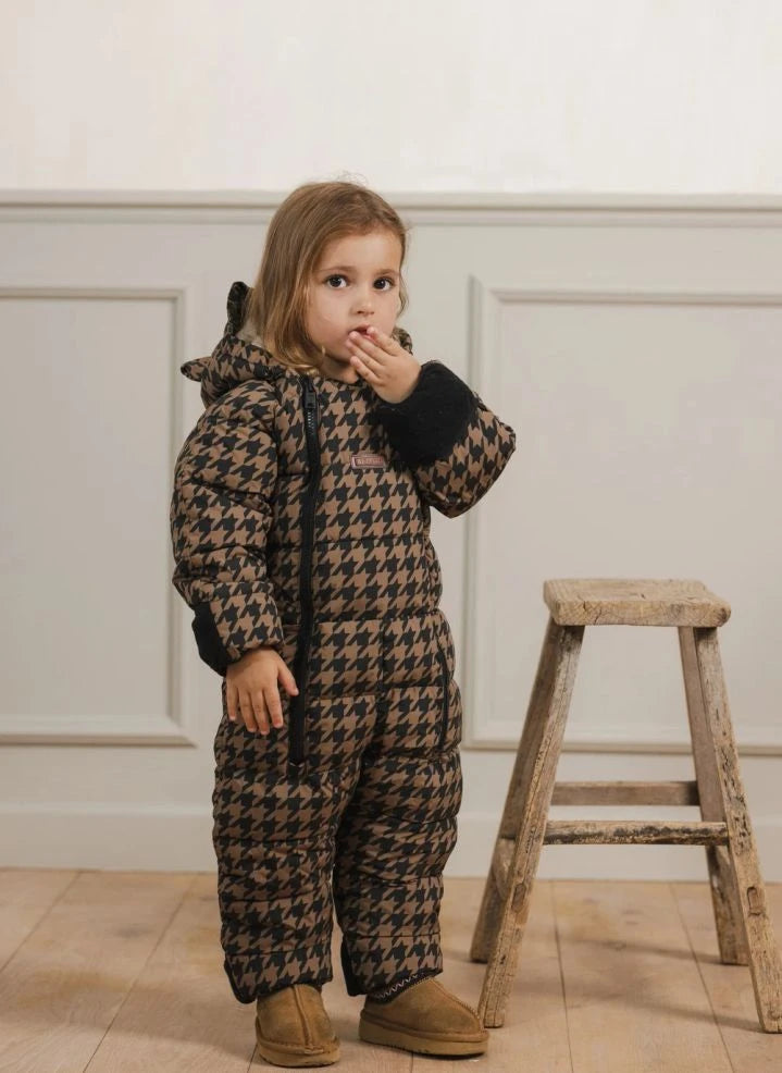 Töastie - Su Geçirmez Houndstooth Cloud Ceket Geri Dönüştürülmüş Elyaflardan Üretilmiştir | Kahverengi