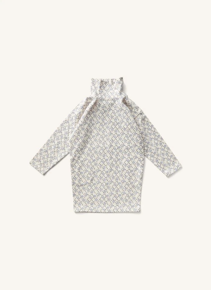 Soor Ploom - Parlor Trellis Yüksek Yaka Elbise | Soluk Mavi