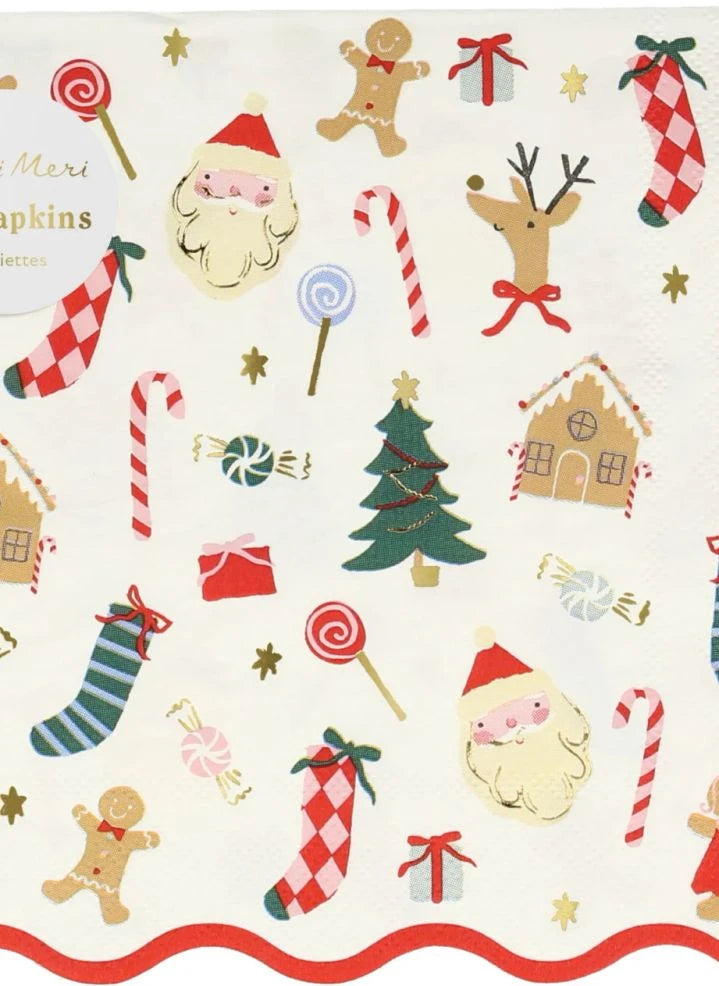 Meri Meri - Joli Noël büyük peçeteler - 16'lı set