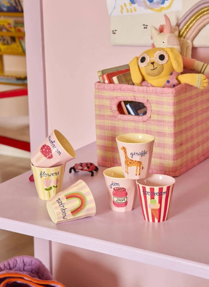 Rice - ABC Melamin Bardaklar - 6'lı Set | Soluk Pembe