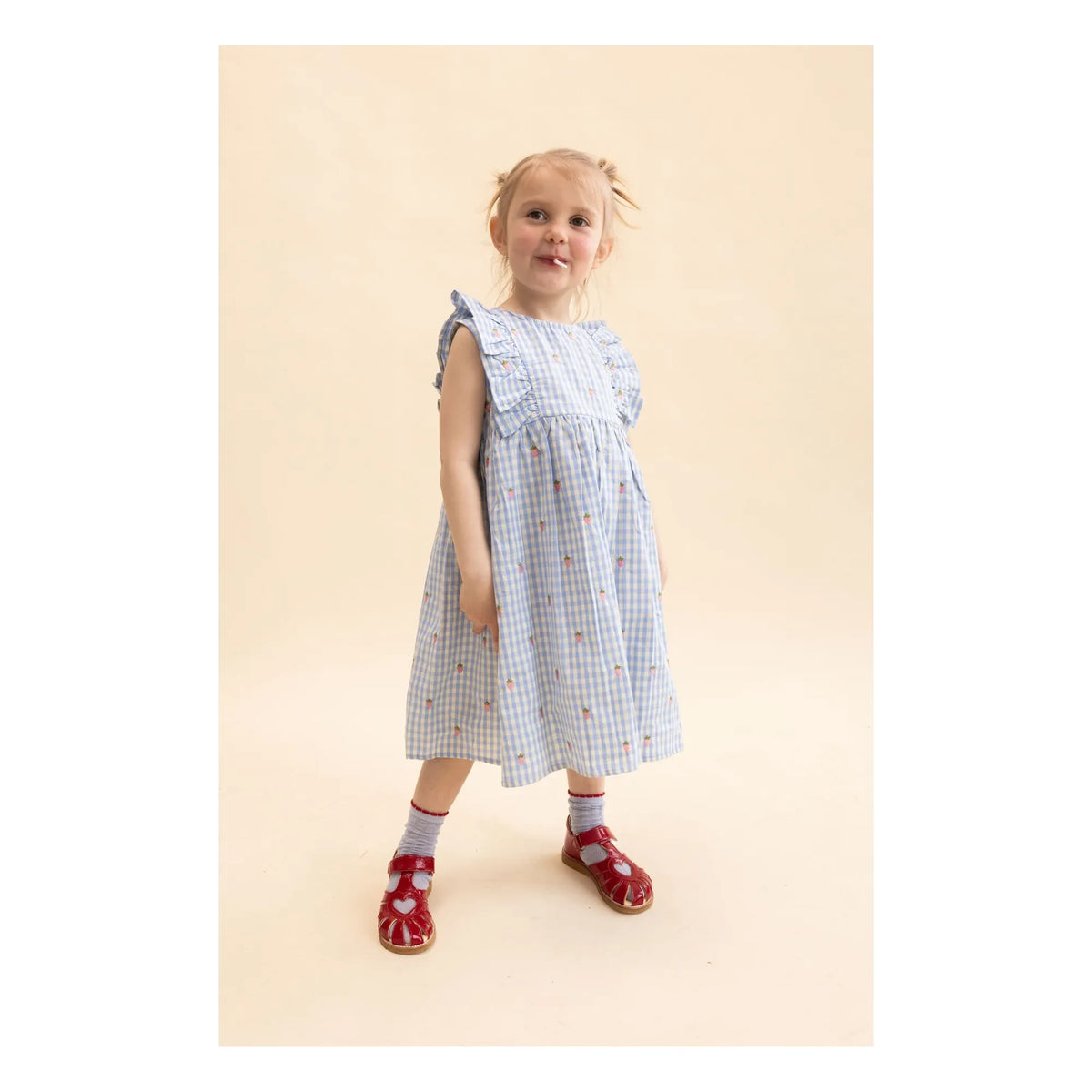 Flöss - Millie Gingham Elbise | Açık Mavi