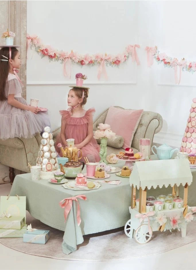 Meri Meri - Ladurée küçük çiçek desenli kağıt tabaklar - 8'li set