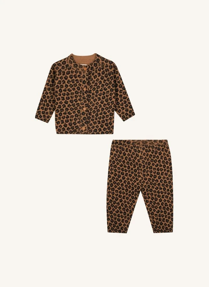 Bonton - Leopar Hırka ve Tayt Takımı | Kahverengi