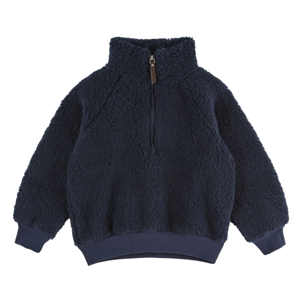 Emile et Ida - Gece mavisi fermuarlı şerpa sweatshirt