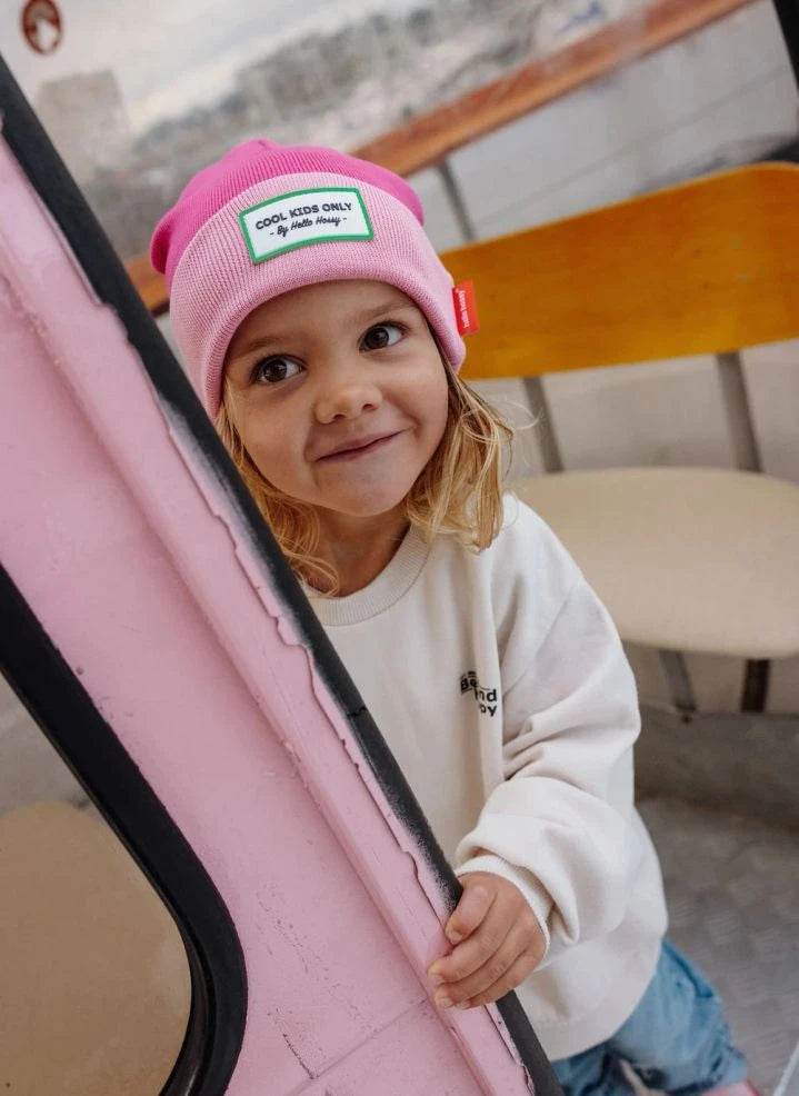 Hello Hossy - Urban Renk Bloklu organik pamuk bere | Pembe