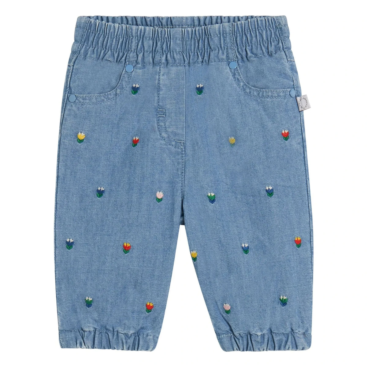 Stella McCartney Kids - फ्लोरल जींस | नीला