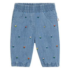 Stella McCartney Kids - फ्लोरल जींस | नीला