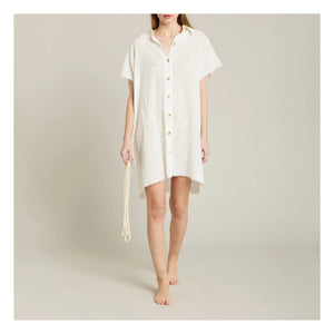Maison Saint Julien - Paros कॉटन गॉज ड्रेस | एक्रू