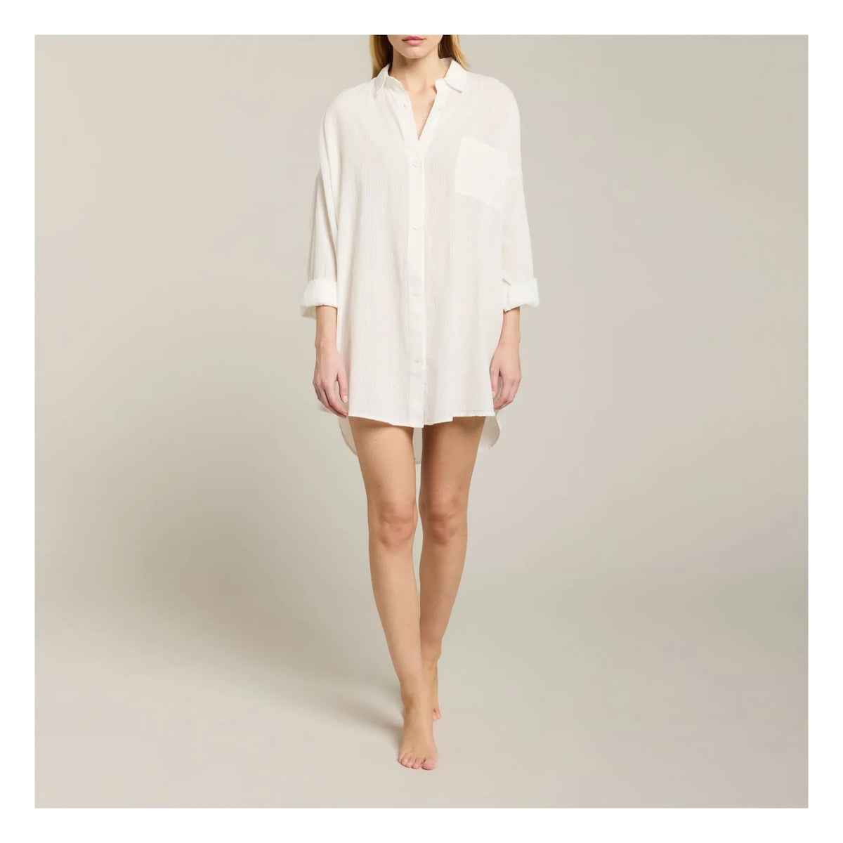 Maison Saint Julien - Port Miou कॉटन वॉइल ड्रेस | सफ़ेद