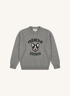 Finger in the nose - Sally Frenchie Merinos Yünlü Kazak | Gri melanj