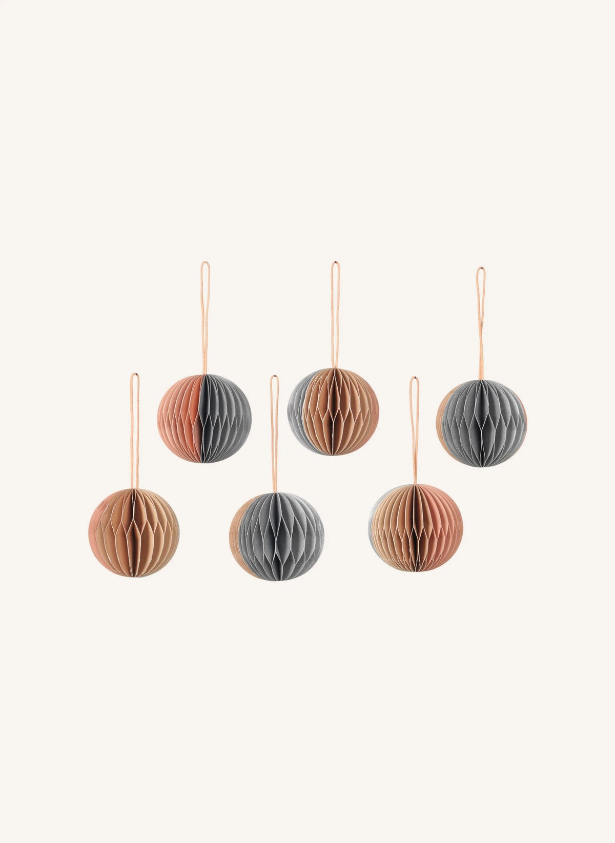 Broste Copenhagen - FSC Kağıt Yılbaşı Süsleri - 6'lı Set