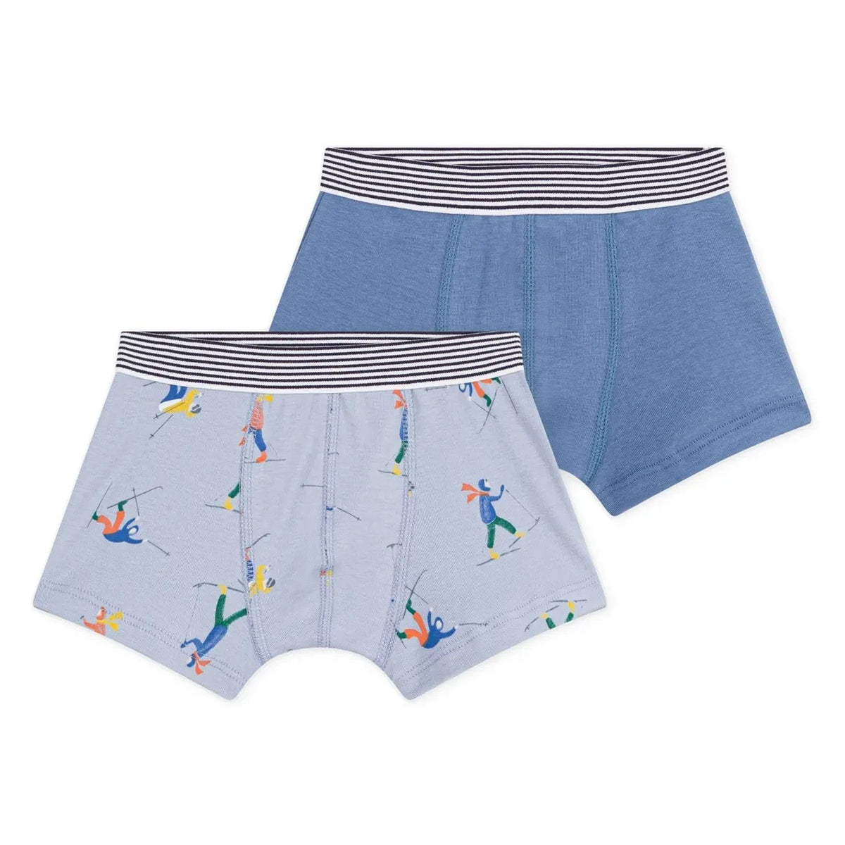 Petit Bateau - 2'li Organik Pamuklu Çocuk Boxerı | Mavi