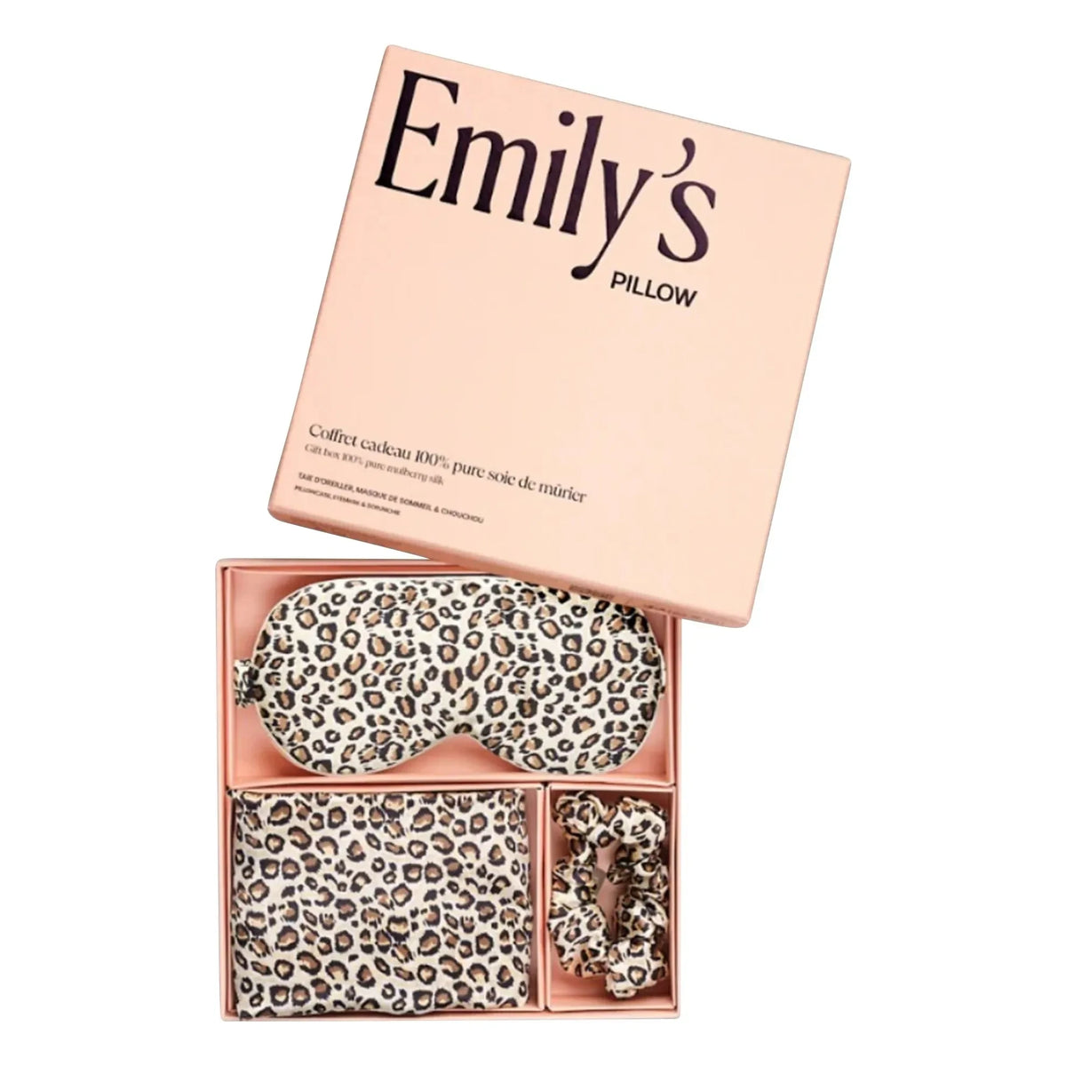 Emily's Pillow - लेपर्ड प्रिंट मलबरी सिल्क स्लीप सेट