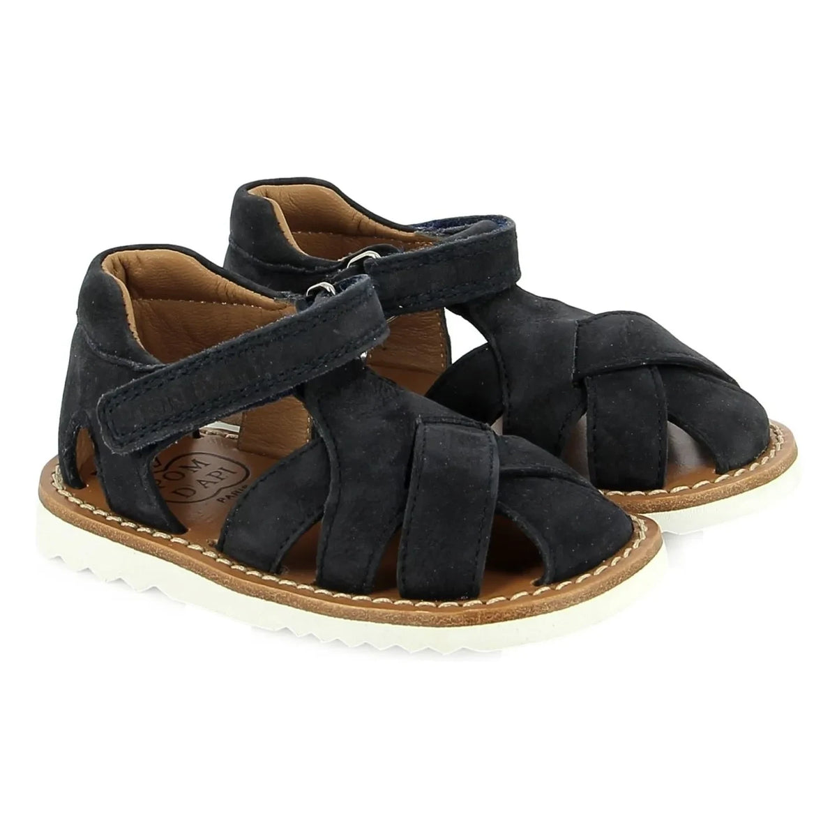 Pom d'Api - Waff Cross Nubuck सैंडल | नेवी ब्लू