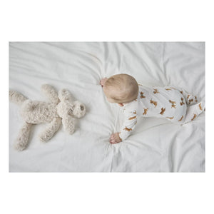 Petit Lem - ऑर्गेनिक कॉटन और मोडल पजामा, डॉग पा (कुत्ते के पंजे) के विवरण के साथ | सफ़ेद